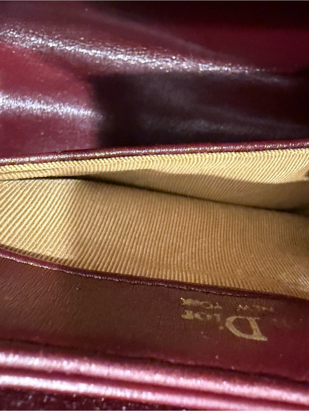 Christian Dior Vintage Burgundy Leather Shoulder Bag - Picture 5 of 13